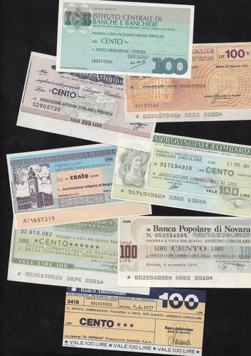 Mini assegni banche varie - banche,