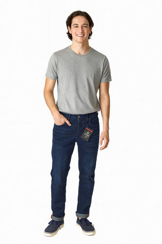 Jeans uomo zip bottone cinque - jeans,
