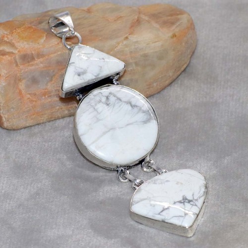 Ciondolo howlite lungo - ciondolo,