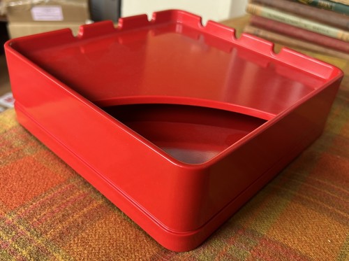 Red space age table - table, ashtray