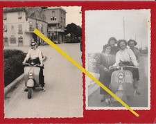 LOTTO DI 2 FOTOGRAFIE, ANNI '50, MULE TRIESTINE IN SCOOTER, LAMBRETTA (?)
