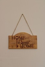 Targhetta Legno Personalizzata HOME SWEET HOME Effetto Bruciato 
