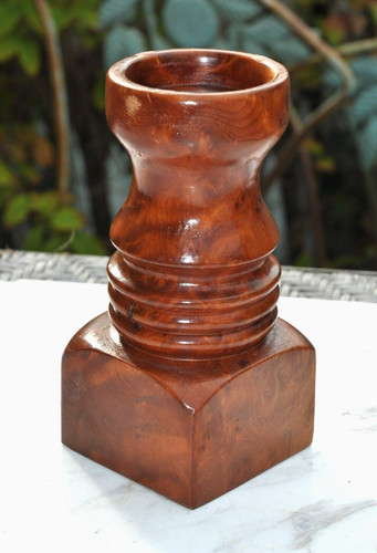 Vintage turned burl wood - turned,