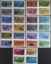 CANADA 1989-1995 Seconda Guerra Mondiale Collezione Completa di 7 BLOCCHI di 4 Mint NH