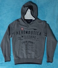 Felpa Aeronautica Militare cappuccio cotone elastan ricamata Taglia 12 anni (S)