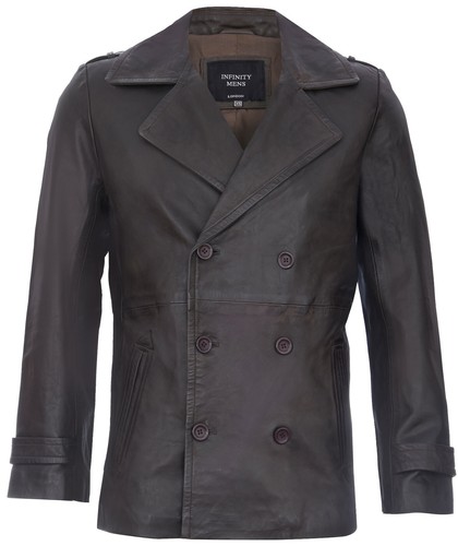 Giacca pelle marrone da - pelle,