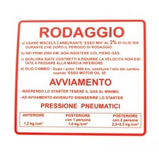 TARGA ROSSA RODAGGIO PIAGGIO