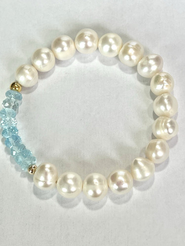Bracciale perle con topazio - bracciale,