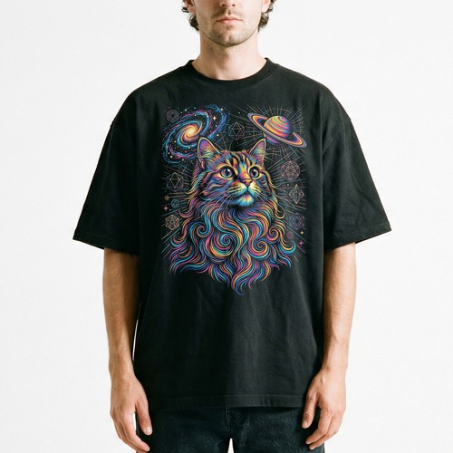 Maglietta cosmic cat saturn - cat,