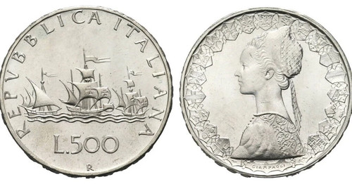 500 lire argento caravelle - lire,