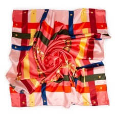 Foulard quadrato rosa di raso elegante stola cerimonia donna ragazza coprispalle