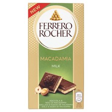 FERRERO ROCHER TAVOLETTA DI CIOCCOLATO AL LATTE CON RIPIENO ALLA NOCE MACADAMIA