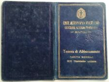 TESSERA NAPOLI GESTIONE AZIENDA TRAMVIARIA ENTE AUTONOMO VOLTURNO TRAM FERROVIA 