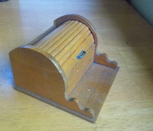 Antique wood roll top - top, desk