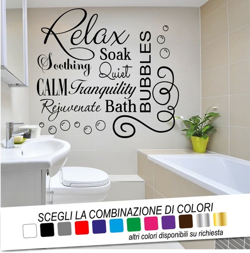 Adesivo murale bagno relax - adesivo,