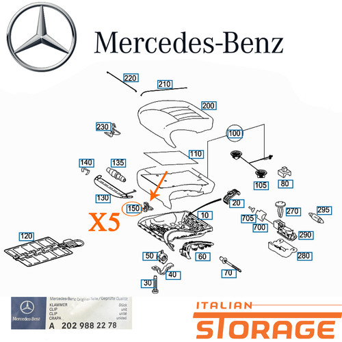 Per mercedes w202 kit clip - per,