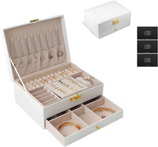 Scatola Portagioie,2 Livelli, Porta Gioielli Donna,Porta Gioielli Da Viaggio Rag