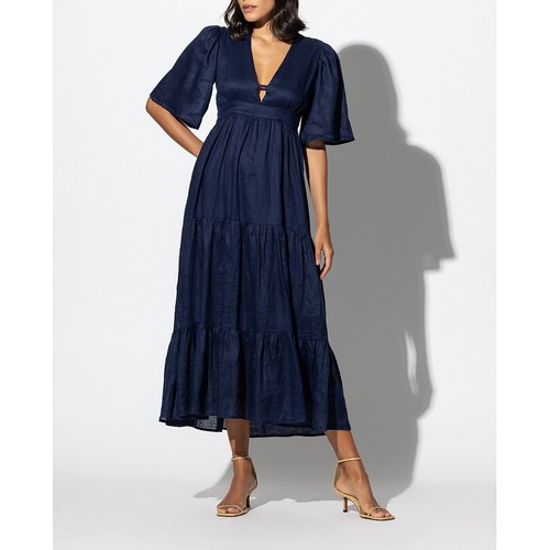 Maxi abito lusana uk6 blu - abito, in