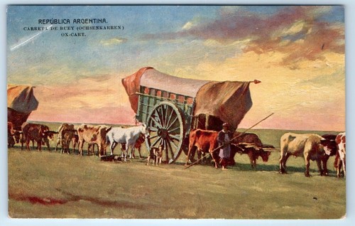 Cartolina carrello bue - cartolina,