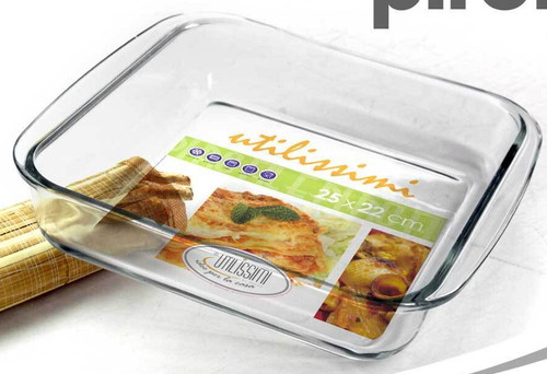 Pirofila vetro quadrata teglia - vetro,