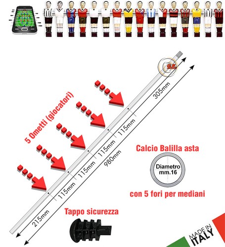 Calcio balilla asta - calcio, passante