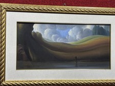 Ubaldo Bartolini Paesaggio Olio Su Tela 1993 25x50cm