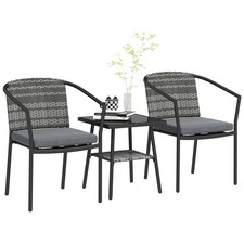 Outsunny Set Bistrot in Rattan