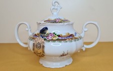 ZUCCHERIERA IN PORCELLANA DI "T.LIMOGES" DECORATA A MANO