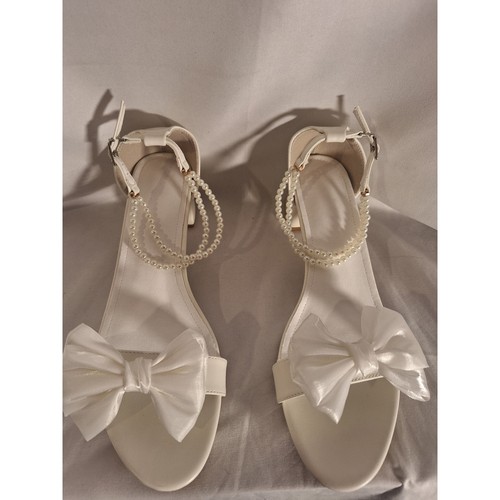 Sandali bianchi organza fiocco