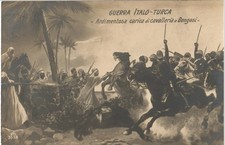 GUERRA iTALO TURCA-ARDIMENTOSA CARICA DI CAVALLERIA A BENGASI-F/P-B/N-V1912