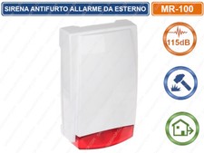SIRENA SEGNALATORE ACUSTICO CABLATA DA ESTERNO 115 DB PER ANTIFURTO ALLARME 