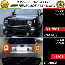 KIT LED LUCI DIURNE DRL P21W + LUCI TARGA LED CANBUS PER JEEP RENEGADE RESTYLING