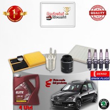 KIT TAGLIANDO FILTRI OLIO CANDELE SKODA ROOMSTER 1.6 16V 77KW 105CV DAL 2007 ->
