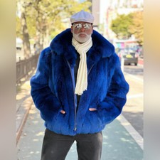 Cappotto uomo pelliccia di volpe naturale soprabito invernale caldo vera pelliccia risvolto capospalla pelliccia intera