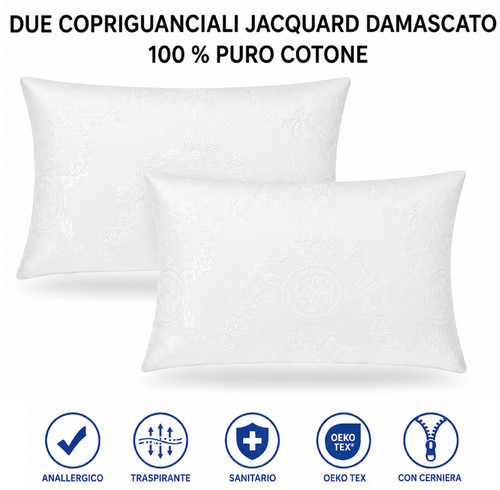 Coppia federe cotone damasco - coppia,