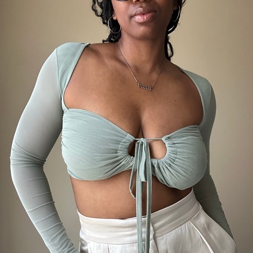 Crop top zara - zara, salvia