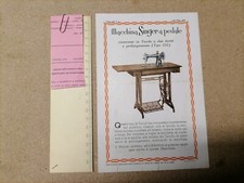 VINTAGE Pubblicità volantino MACCHINA DA CUCIRE A PEDALE SINGER