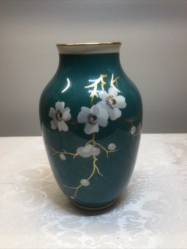 Vaso fiori bordo oro blu - , verde