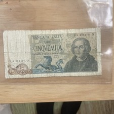 BANCONOTA 5000 LIRE COLOMBO 3