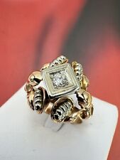 #old DIAMOND RING  anello vintage brillante natural ORO gold 18KT750°/°°° anni50