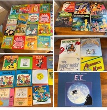 Record vintage per bambini e libri Walt Disney leggi lungo Sesame Street Snoopy