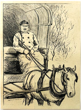 1886 Uomo Equitazione Carro
