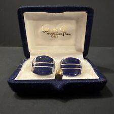 Gemelli Uomo vintage In Argento 925 e pietra  blu - provenienza Cile