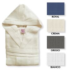 Accappatoio uomo/donna con cappuccio nido d'ape TOP QUALITY 100% cotone mod.CLUB
