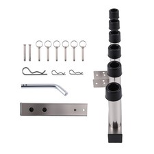 Gancio in acciaio inox porta canna da pesca 6 collegamenti tubo per ricevitori gancio 2"