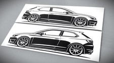 Adesivo Seat Leon Cupra 5F silhouette Seat Leon tuning adesivo 2x nero nuovo