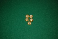 Set di bottoni giacca donna  (a), oro e strass, anni '80, vintage, lotto di 5