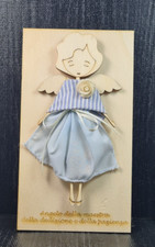 mini quadretti legno artigianali con frasi " angelo della maestra della dediz...