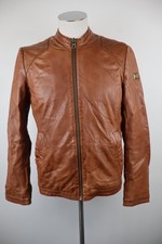 HUGO BOSS GIUBBINO PELLE GIACCA UOMO Tg 46 MAN VINTAGE LEATHER JACKET CASUAL