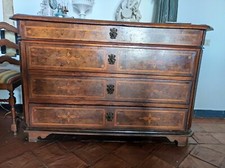 Comò canterano piemontese intarsiato e filettato '600 - XVII secolo 